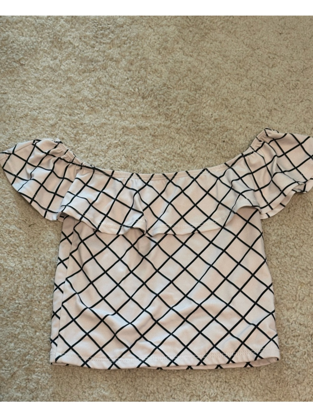 Kortni Jeane Black Grid Swim Top